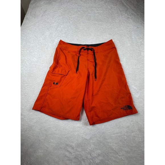 The North Face Orange‎ Swim Trunks Water Shorts Cargo Pocket Mens Size 34 - Picture 1 of 10